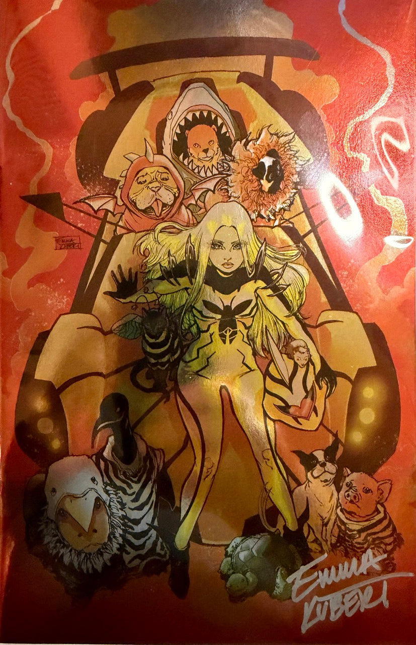 SIGNED SDCC PRIMO COMICS M1: MONSTER RACING LEAGUE BY EMMA KUBERT EXCLUSIVE VIRGIN FOIL LTD 500